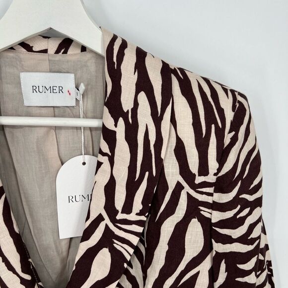 Free People RUMER Cyrus Blazer Linen‎ Dress Zebra XS NWT - Picture 8 of 15